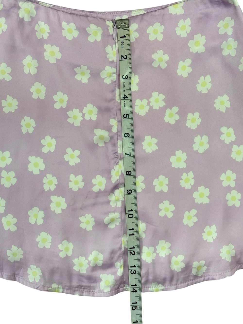 Princess Polly Lilac Daisy Satin Mini Skirt Y2K Cottagecore Size 4 - Picture 12 of 12